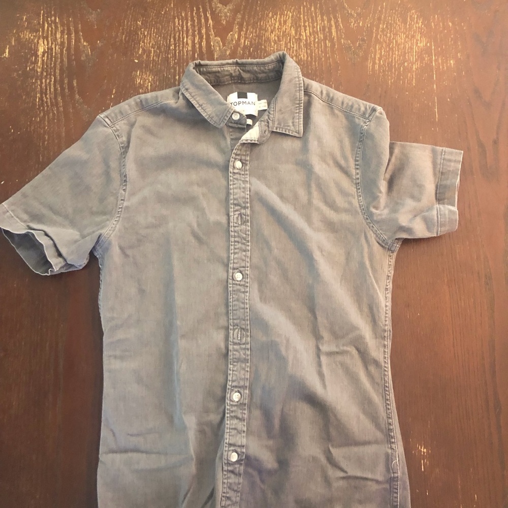 TOPMAN Short Sleeve Button Down Tee(M)